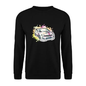 Auto - Illustration - Unisex Pullover - Schwarz - Vorne - Alina (178cm) & Michal (187cm)
