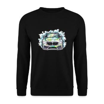 Auto - Illustration - Unisex Pullover - Schwarz - Vorne - Alina (178cm) & Michal (187cm)