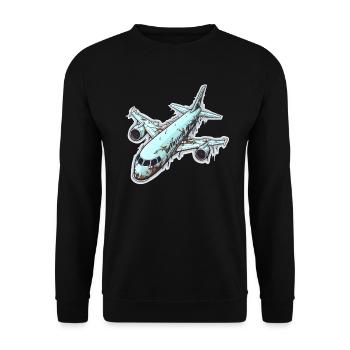 Airplane - illustration - Unisex Sweatshirt - black - Front - Alina (178cm) & Michal (187cm)