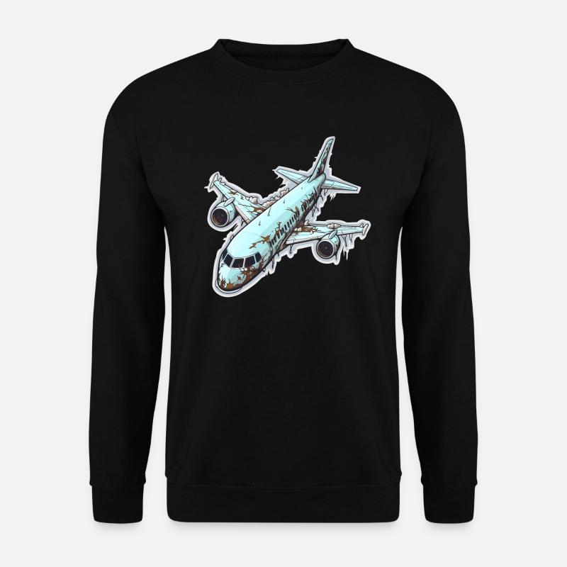 Airplane - illustration - Unisex Sweatshirt - black