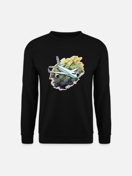 Airplane - illustration - Unisex Sweatshirt - black
