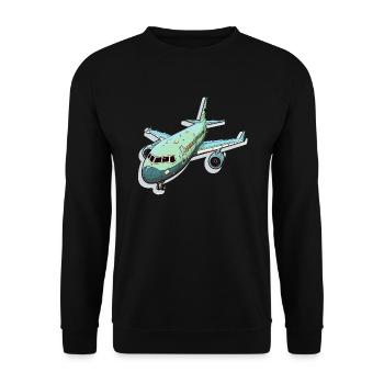 Airplane - illustration - Unisex Sweatshirt - black - Front - Alina (178cm) & Michal (187cm)