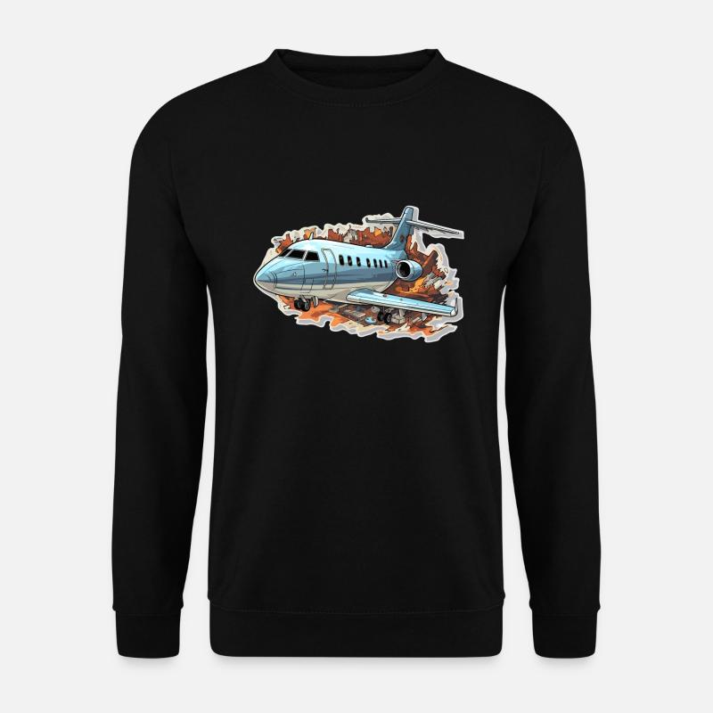 Airplane - illustration - Unisex Sweatshirt - black
