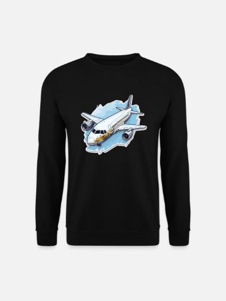 Airplane - illustration - Unisex Sweatshirt - black