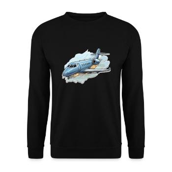 Airplane - illustration - Unisex Sweatshirt - black - Front - Alina (178cm) & Michal (187cm)