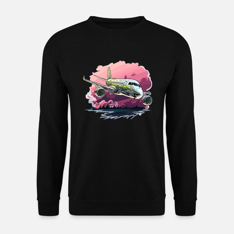 Airplane - illustration - Unisex Sweatshirt - black