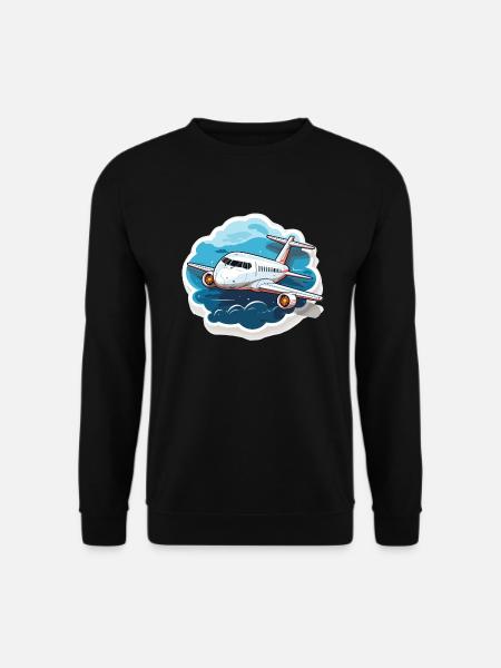 Airplane - illustration - Unisex Sweatshirt - black