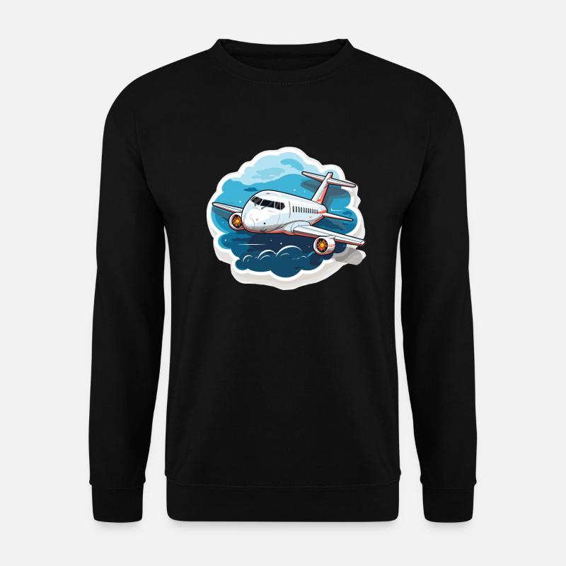 Airplane - illustration - Unisex Sweatshirt - black