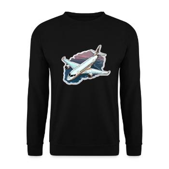 Airplane - illustration - Unisex Sweatshirt - black - Front - Alina (178cm) & Michal (187cm)
