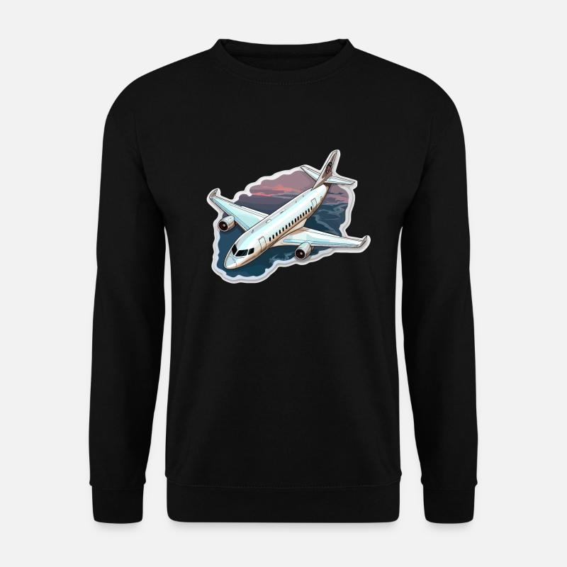 Flugzeug - Illustration - Unisex Pullover - Schwarz