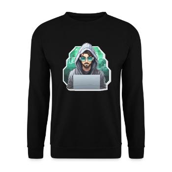 Hacker éthique - Illustration - Sweat-shirt Unisexe - noir - Devant - Alina (178cm) & Michal (187cm)