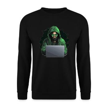 Hacker éthique - Illustration - Sweat-shirt Unisexe - noir - Devant - Alina (178cm) & Michal (187cm)