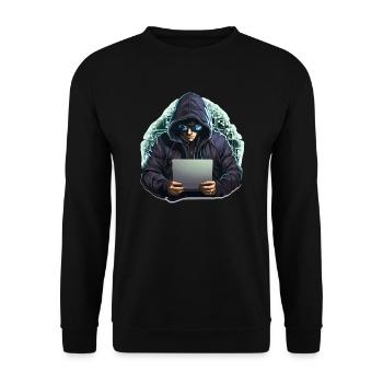 Hacker éthique - Illustration - Sweat-shirt Unisexe - noir - Devant - Alina (178cm) & Michal (187cm)
