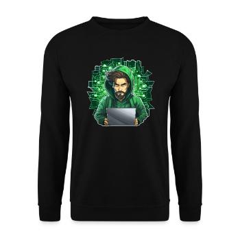 Hacker éthique - Illustration - Sweat-shirt Unisexe - noir - Devant - Alina (178cm) & Michal (187cm)