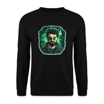 Hacker éthique - Illustration - Sweat-shirt Unisexe - noir - Devant - Alina (178cm) & Michal (187cm)