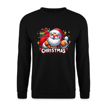 Merry Christmas - Santa Illustration - Unisex Sweatshirt - black - Front - Alina (178cm) & Michal (187cm)