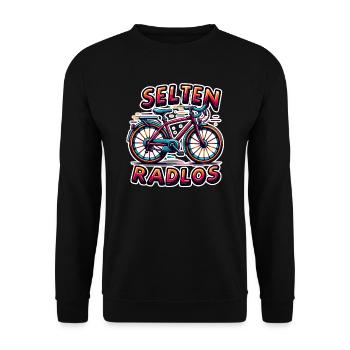 Selten Radlos - Fahrrad Illustration - Unisex Pullover - Schwarz - Vorne - Alina (178cm) & Michal (187cm)