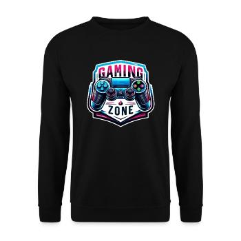 Gaming Zone - Controller Illustration - Unisex Pullover - Schwarz - Vorne - Alina (178cm) & Michal (187cm)
