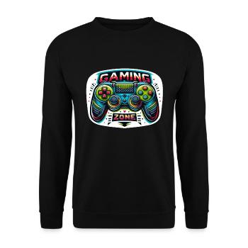 Gaming Zone - Controller Illustration - Unisex Pullover - Schwarz - Vorne - Alina (178cm) & Michal (187cm)