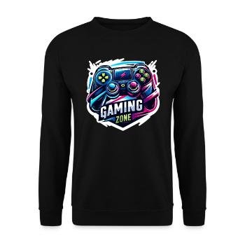 Gaming Zone - Controller Illustration - Unisex Pullover - Schwarz - Vorne - Alina (178cm) & Michal (187cm)