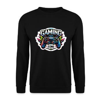 Gaming Zone - Controller Illustration - Unisex Pullover - Schwarz - Vorne - Alina (178cm) & Michal (187cm)
