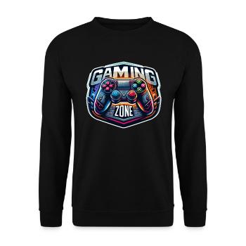 Gaming Zone - Controller Illustration - Unisex Pullover - Schwarz - Vorne - Alina (178cm) & Michal (187cm)