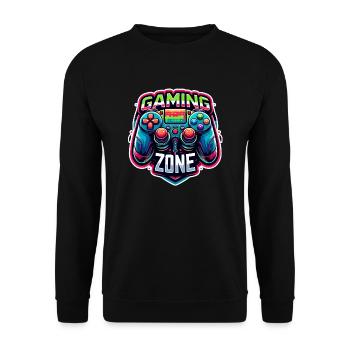 Gaming Zone - Controller Illustration - Unisex Pullover - Schwarz - Vorne - Alina (178cm) & Michal (187cm)