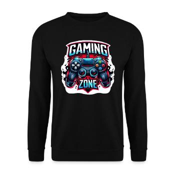 Gaming Zone - Controller Illustration - Unisex Pullover - Schwarz - Vorne - Alina (178cm) & Michal (187cm)