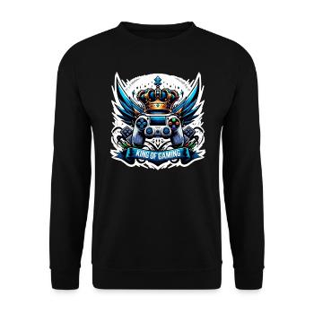King of Gaming - Controller and Crown Illustration - Unisex Sweatshirt - black - Front - Alina (178cm) & Michal (187cm)