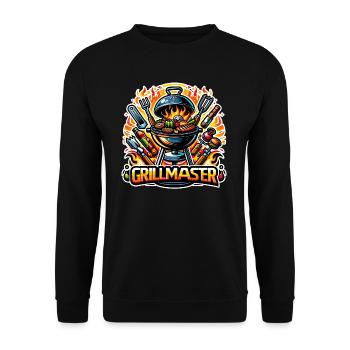 GrillMaster - Grill Illustration - Unisex Sweatshirt - black - Front - Alina (178cm) & Michal (187cm)