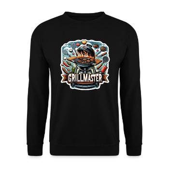 GrillMaster - Grill Illustration - Unisex Sweatshirt - black - Front - Alina (178cm) & Michal (187cm)