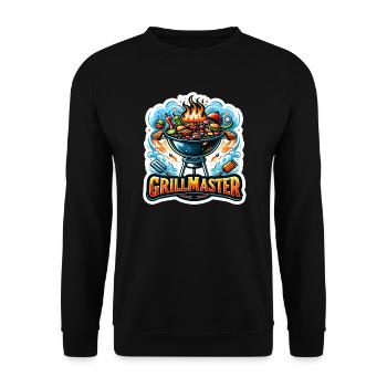 GrillMaster - Grill Illustration - Unisex Sweatshirt - black - Front - Alina (178cm) & Michal (187cm)