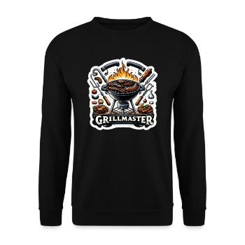 GrillMaster - Grill Illustration - Unisex Sweatshirt - black - Front - Alina (178cm) & Michal (187cm)