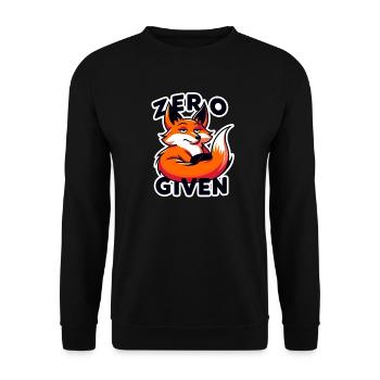 Zéro donné - Illustration de renard - Sweat-shirt Unisexe - noir - Devant - Alina (178cm) & Michal (187cm)