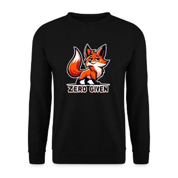 Zéro donné - Illustration de renard - Sweat-shirt Unisexe - noir - Devant - Alina (178cm) & Michal (187cm)