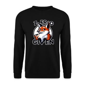 Zéro donné - Illustration de renard - Sweat-shirt Unisexe - noir - Devant - Alina (178cm) & Michal (187cm)