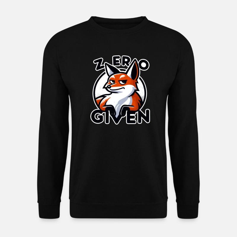 Zéro donné - Illustration de renard - Sweat-shirt Unisexe - noir