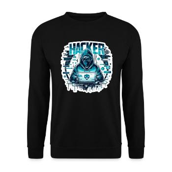 Hacker - Illustration - Sweat-shirt Unisexe - noir - Devant - Alina (178cm) & Michal (187cm)