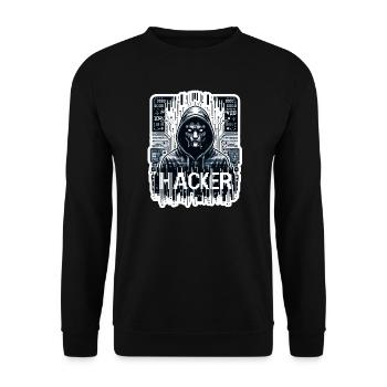 Hacker - Illustration - Sweat-shirt Unisexe - noir - Devant - Alina (178cm) & Michal (187cm)