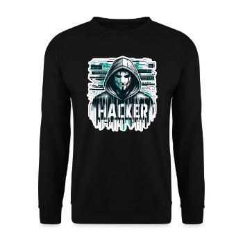 Hacker - Illustration - Sweat-shirt Unisexe - noir - Devant - Alina (178cm) & Michal (187cm)