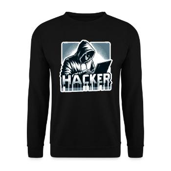 Hacker - Illustration - Sweat-shirt Unisexe - noir - Devant - Alina (178cm) & Michal (187cm)