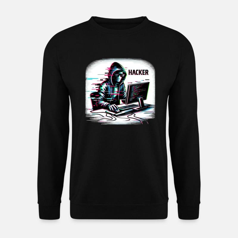 Hacker - Illustration - Sweat-shirt Unisexe - noir