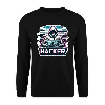 Hacker - Illustration - Sweat-shirt Unisexe - noir - Devant - Alina (178cm) & Michal (187cm)