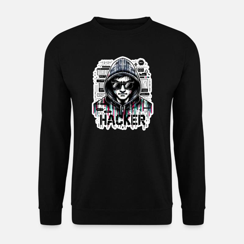 Hacker - Illustration - Unisex Sweatshirt - black