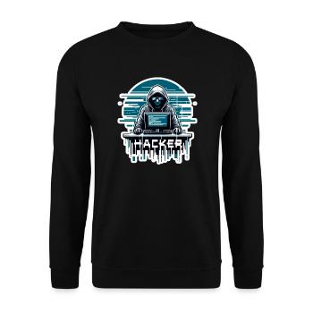 Hacker - Illustration - Sweat-shirt Unisexe - noir - Devant - Alina (178cm) & Michal (187cm)