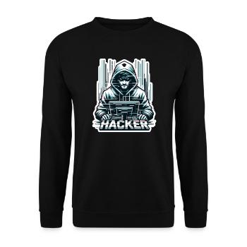 Hacker - Illustration - Sweat-shirt Unisexe - noir - Devant - Alina (178cm) & Michal (187cm)