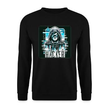 Hacker - Illustration - Sweat-shirt Unisexe - noir - Devant - Alina (178cm) & Michal (187cm)