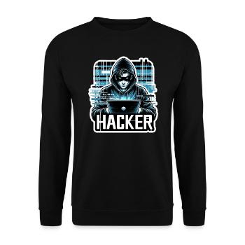Hacker - Illustration - Sweat-shirt Unisexe - noir - Devant - Alina (178cm) & Michal (187cm)