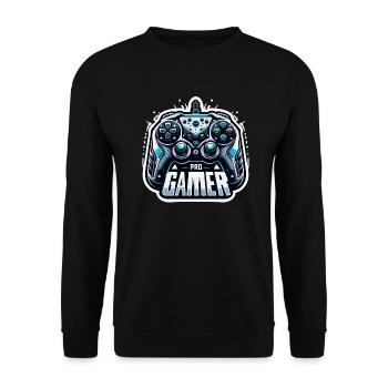 Pro Gamer - Controller Illustration - Unisex Pullover - Schwarz - Vorne - Alina (178cm) & Michal (187cm)