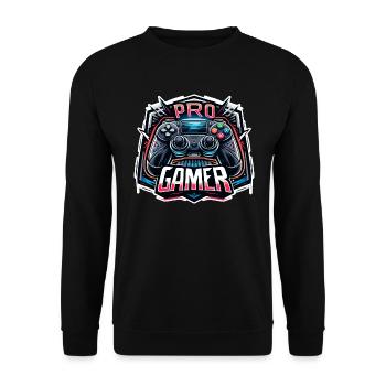 Pro Gamer - Controller Illustration - Unisex Pullover - Schwarz - Vorne - Alina (178cm) & Michal (187cm)